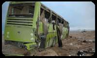 تصادف اتوبوس با تریلر در کاشان یک کشته و پنج مجروح بر جای گذاشت